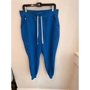 FIGS Zamora Jogger Scrub Pants Caribbean Blue Women's Medium Petite